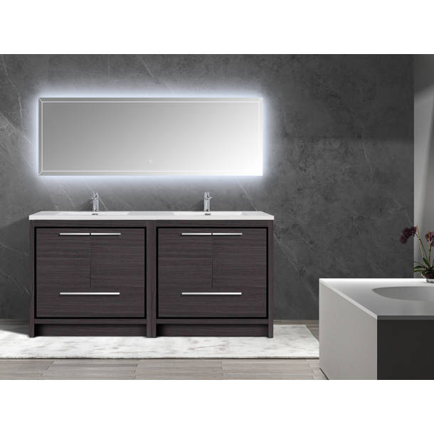 Orren Ellis Munsley 71.25'' Double Bathroom Vanity with Solid Surface
